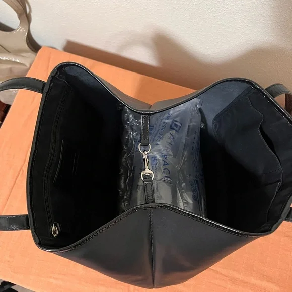 Coach Black Silver Metro City Tote Bag Saffiano Leather and Suede - Picture 5 of 8